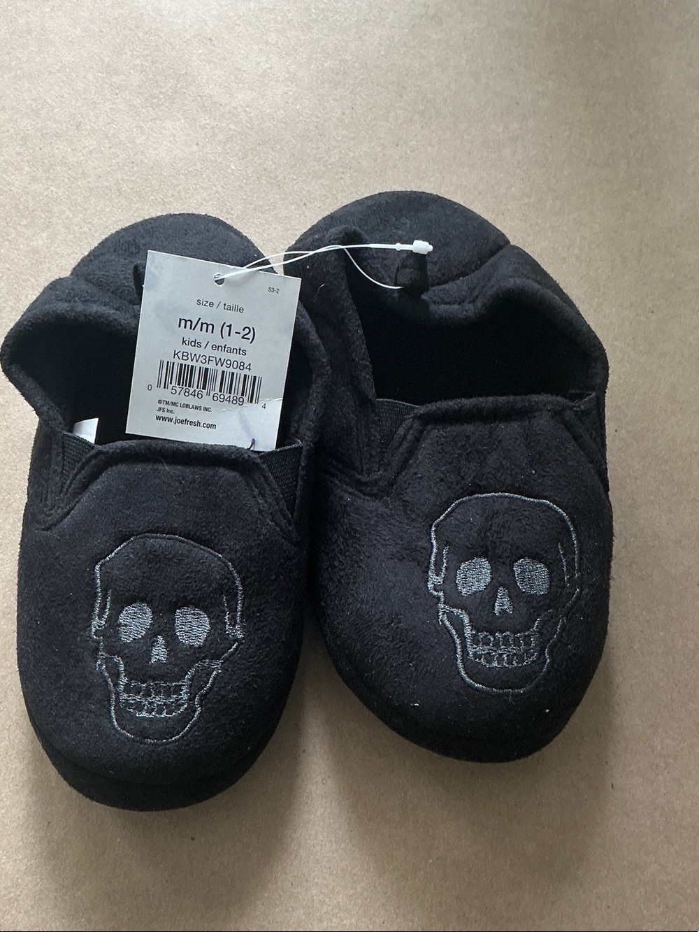 Joe Fresh Black Kids Skull One-Piece Footies